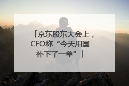京东股东大会上，CEO称“今天用国补下了一单”