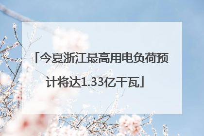 今夏浙江最高用电负荷预计将达1.33亿千瓦