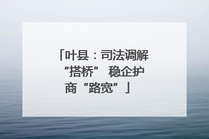 叶县：司法调解“搭桥” 稳企护商“路宽”
