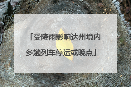 受降雨影响达州境内多趟列车停运或晚点