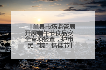 单县市场监管局开展端午节食品安全专项检查，护市民“粽”情佳节
