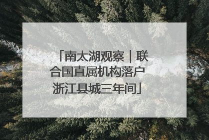 南太湖观察｜联合国直属机构落户浙江县城三年间