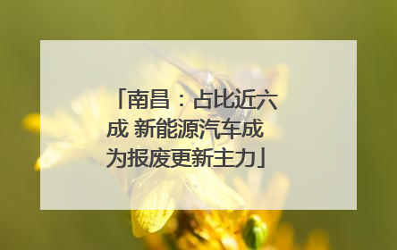 南昌：占比近六成 新能源汽车成为报废更新主力