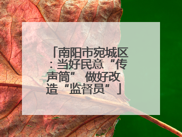 南阳市宛城区：当好民意“传声筒” 做好改造“监督员”