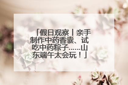 假日观察丨亲手制作中药香囊、试吃中药粽子……山东端午太会玩！