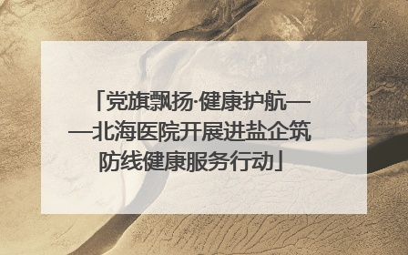 党旗飘扬·健康护航——北海医院开展进盐企筑防线健康服务行动
