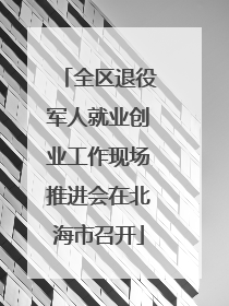 全区退役军人就业创业工作现场推进会在北海市召开