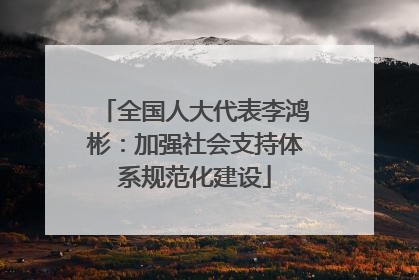 全国人大代表李鸿彬：加强社会支持体系规范化建设