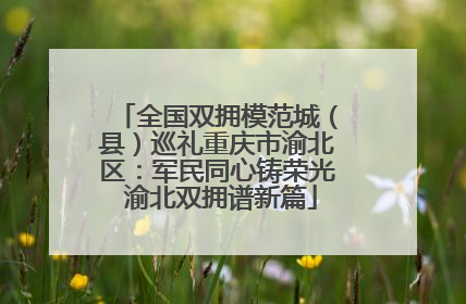 全国双拥模范城（县）巡礼重庆市渝北区：军民同心铸荣光 渝北双拥谱新篇