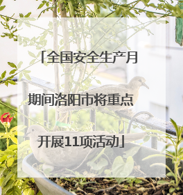 全国安全生产月期间洛阳市将重点开展11项活动