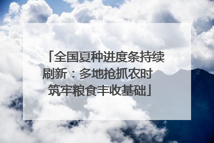 全国夏种进度条持续刷新：多地抢抓农时 筑牢粮食丰收基础