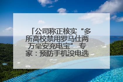 公司称正核实“多所高校禁用罗马仕两万毫安充电宝” 专家：预防手机没电选中等体积产品即可