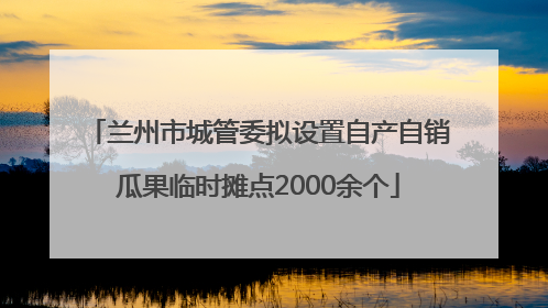 兰州市城管委拟设置自产自销瓜果临时摊点2000余个