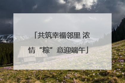 共筑幸福邻里 浓情“粽”意迎端午