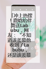 冲上热搜！鹿晗给伴舞送Labubu，网友：“不知道该羡慕他收到了Labubu，还是该羡慕鹿晗送他礼物”