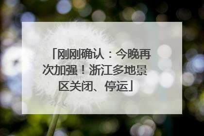刚刚确认：今晚再次加强！浙江多地景区关闭、停运