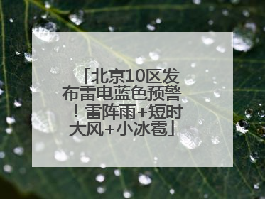 北京10区发布雷电蓝色预警！雷阵雨+短时大风+小冰雹