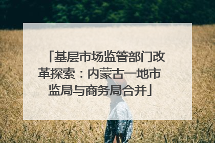 基层市场监管部门改革探索：内蒙古一地市监局与商务局合并