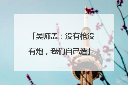 吴师孟：没有枪没有炮，我们自己造