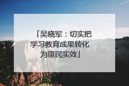 吴晓军：切实把学习教育成果转化为惠民实效