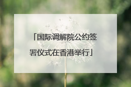 国际调解院公约签署仪式在香港举行