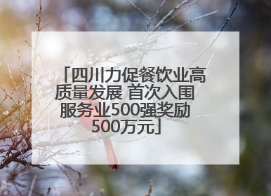 四川力促餐饮业高质量发展 首次入围服务业500强奖励500万元