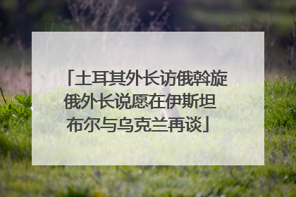 土耳其外长访俄斡旋 俄外长说愿在伊斯坦布尔与乌克兰再谈