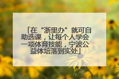 在“浙里办”就可自助选课，让每个人学会一项体育技能，宁波公益体培落到实处