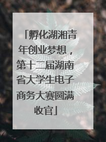 孵化湖湘青年创业梦想，第十二届湖南省大学生电子商务大赛圆满收官