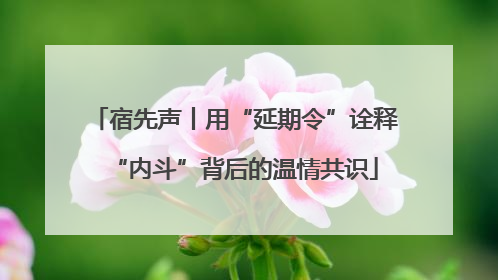 宿先声丨用“延期令”诠释“内斗”背后的温情共识