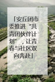 安丘团市委推进“共青团伙伴计划”，让青春与社区双向奔赴