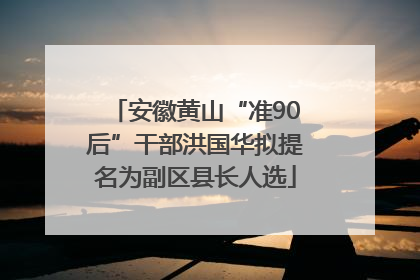 安徽黄山“准90后”干部洪国华拟提名为副区县长人选
