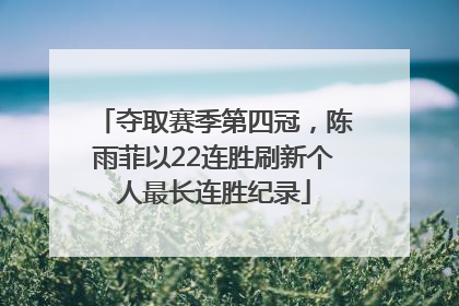 夺取赛季第四冠，陈雨菲以22连胜刷新个人最长连胜纪录