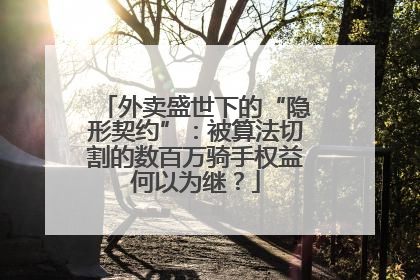 外卖盛世下的“隐形契约”：被算法切割的数百万骑手权益何以为继？