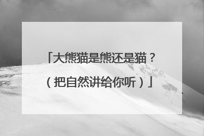 大熊猫是熊还是猫？（把自然讲给你听）