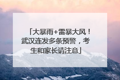大暴雨+雷暴大风！武汉连发多条预警，考生和家长请注意