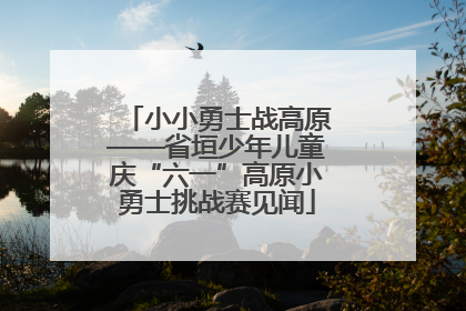 小小勇士战高原——省垣少年儿童庆“六一”高原小勇士挑战赛见闻