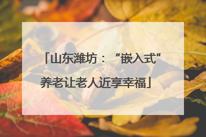 山东潍坊：“嵌入式”养老让老人近享幸福
