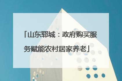 山东郓城：政府购买服务赋能农村居家养老