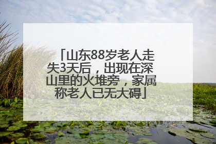 山东88岁老人走失3天后，出现在深山里的火堆旁，家属称老人已无大碍