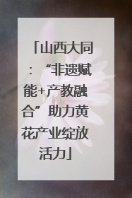 山西大同：“非遗赋能+产教融合”助力黄花产业绽放活力