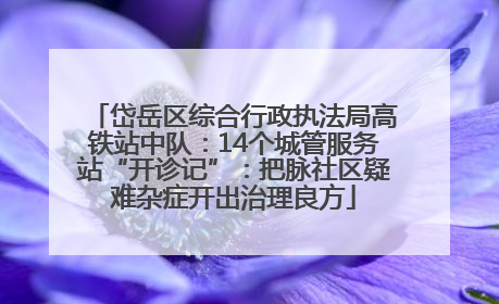 岱岳区综合行政执法局高铁站中队：14个城管服务站“开诊记”：把脉社区疑难杂症开出治理良方