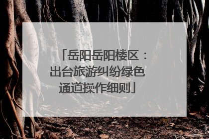 岳阳岳阳楼区：出台旅游纠纷绿色通道操作细则