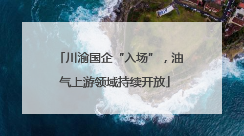 川渝国企“入场”，油气上游领域持续开放