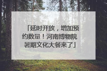 延时开放，增加预约数量！河南博物院暑期文化大餐来了