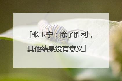 张玉宁：除了胜利，其他结果没有意义