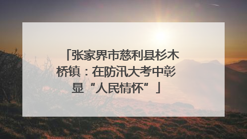 张家界市慈利县杉木桥镇：在防汛大考中彰显“人民情怀”