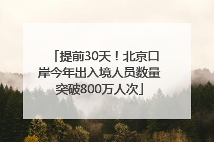 提前30天！北京口岸今年出入境人员数量突破800万人次