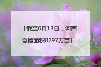 截至6月13日，河南夏播面积8297万亩