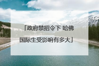 政府禁招令下 哈佛国际生受影响有多大